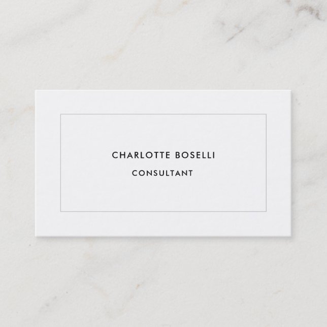 Minimalist Plain Professional Modern Business Card (Front)