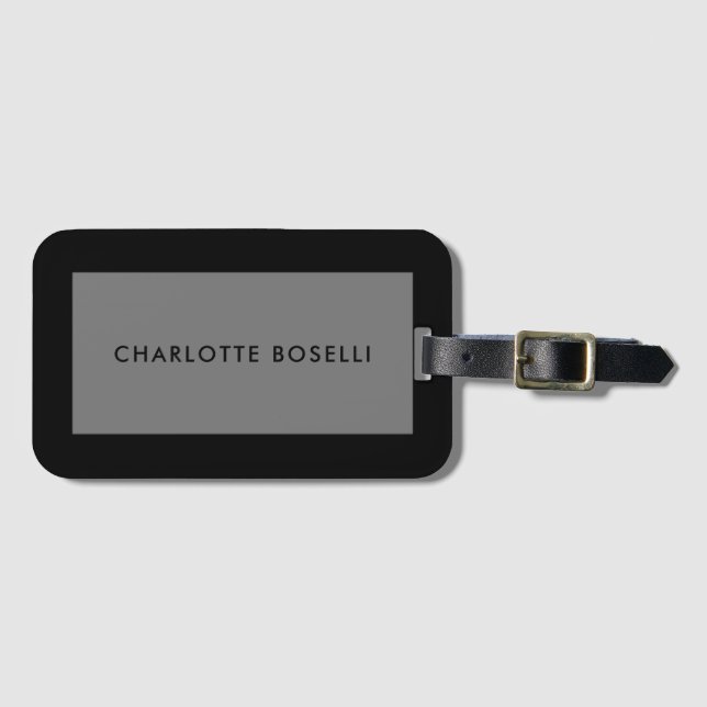 Minimalist Plain Professional Modern Luggage Tag (Front Horizontal)