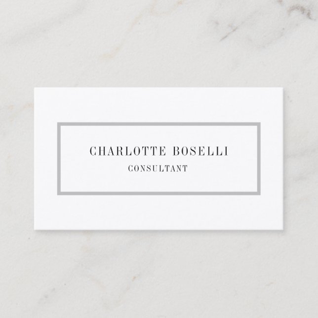Minimalist Plain Professional Premium Silk Business Card (Front)