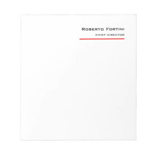 Minimalist Plain Red White Modern Notepad