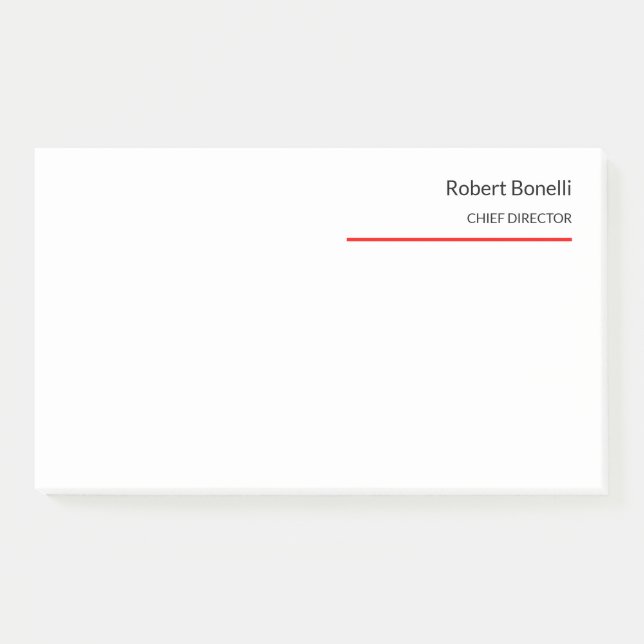 Minimalist Plain Red White Modern Post-it Notes (Front)