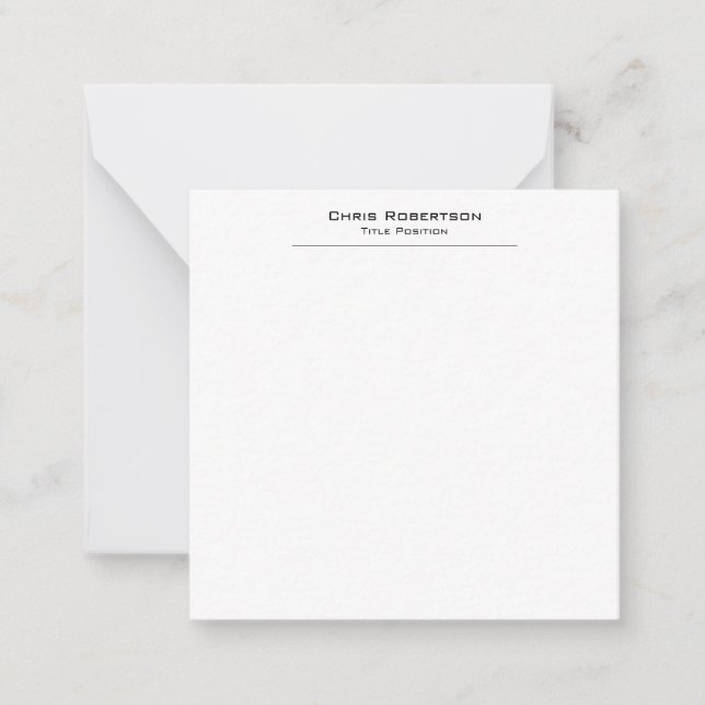 Minimalist Plain Simple White Professional Card (Front)