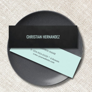 Minimalist Plain Texture Black Blue Consultant Mini Business Card