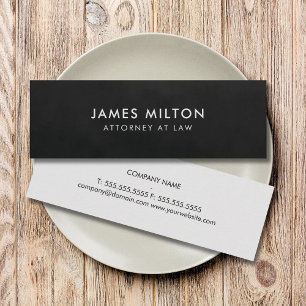 Minimalist Plain Texture Black Light Grey Attorney Mini Business Card
