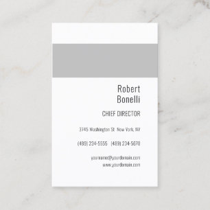Minimalist Plain White Grey Modern Business Card