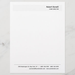 Minimalist Plain White Modern Custom Letterhead