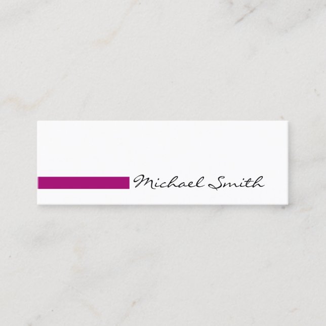 Minimalist Plain White Modern Flirt Mini Business Card (Front)