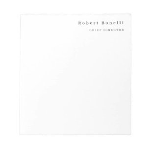 Minimalist Plain White Modern Notepad