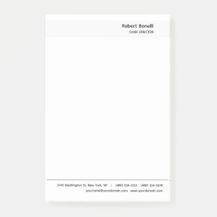 Minimalist Plain White Modern  Post-it Notes