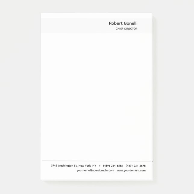 Minimalist Plain White Modern  Post-it Notes (Front)