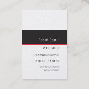 Minimalist Plain White Red Grey Modern Pearl Business Card