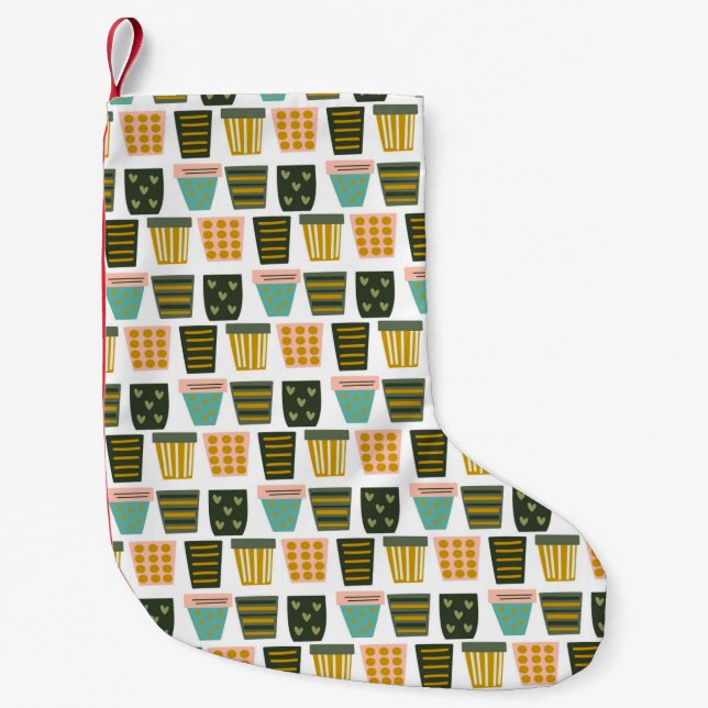 Minimalist Plant Art Small Christmas Stocking (Front)