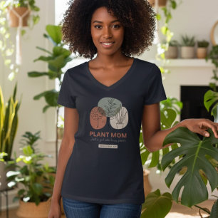 Minimalist Plant Mom Houseplant Lover V-Neck T-Shi T-Shirt