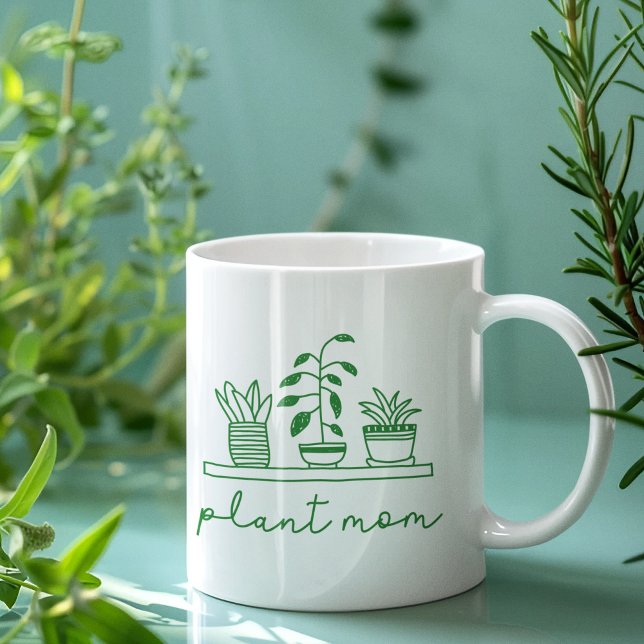 Minimalist Plant Mum Cute Plant Lover Coffee Mug (Creator Uploaded)