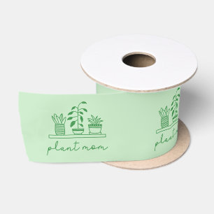 Minimalist Plant Mum Cute Plant Lover Satin Ribbon