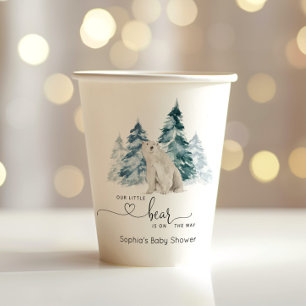 Minimalist Polar bear baby shower Paper Cups