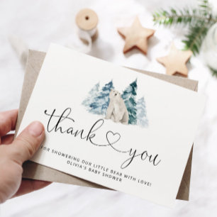 Minimalist polar bear thank you card