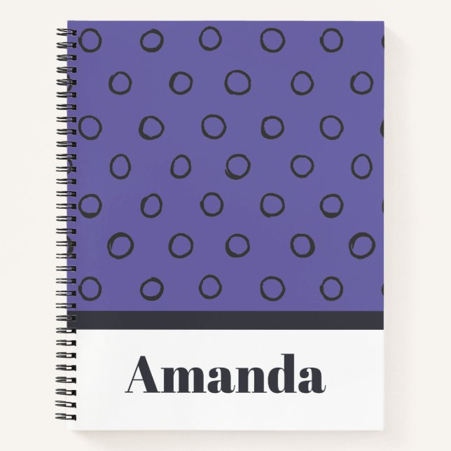 Minimalist Polka Dot Pattern Notebook (Front)