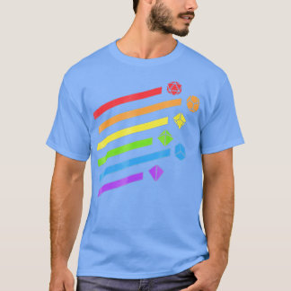 Minimalist Polyhedral Dice Set Colours D20 Collect T-Shirt