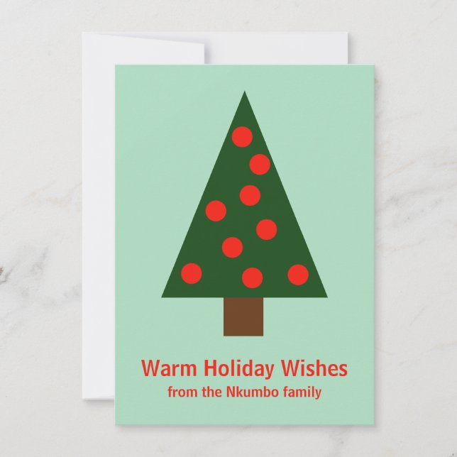 Minimalist Pop Art Christmas Tree Holiday Card (Front)