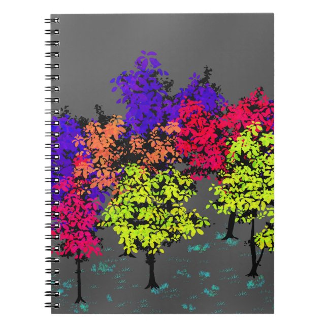 Minimalist Pops of Colour Trees Journal Notebook (Front)