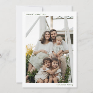 Minimalist Portrait Single Photo Personalised Holiday Card