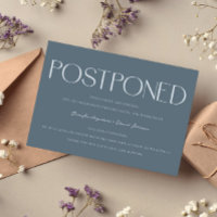 Minimalist Postponed Wedding Update Slate Blue
