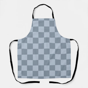 Minimalist Powder Blue Checkerboard Pattern Apron