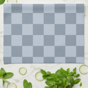 Minimalist Powder Blue Chequerboard Pattern Tea Towel