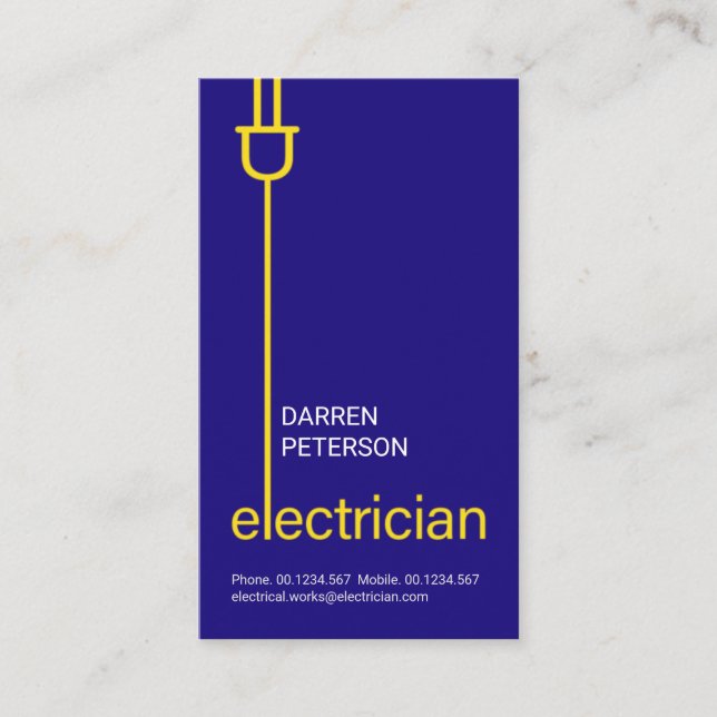 Minimalist Power Plug Wiring Electricity Business Card (Front)