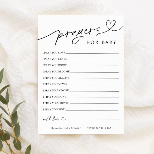 Minimalist Prayers and Wishes for Baby Card (Creator Uploaded)