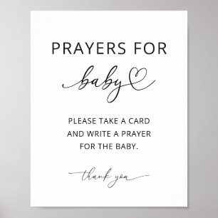 Minimalist Prayers for Baby Party Sign