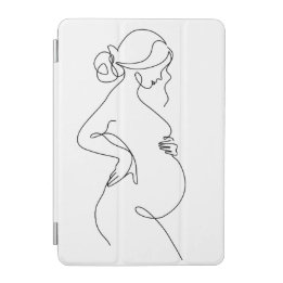 Minimalist Pregnancy Silhouette Sticker - Line Art iPad Mini Cover