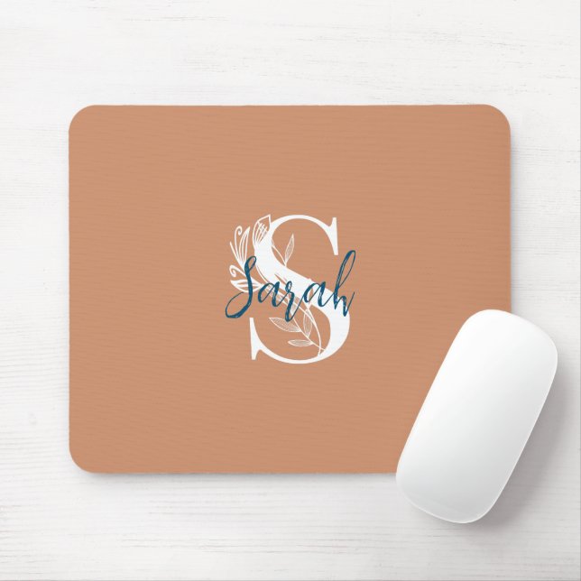 Minimalist pretty colour Elegant floral and text Mouse Pad (With Mouse)