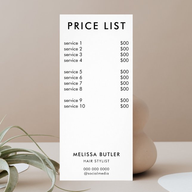 Minimalist Price List Rack Card (Creator Uploaded)