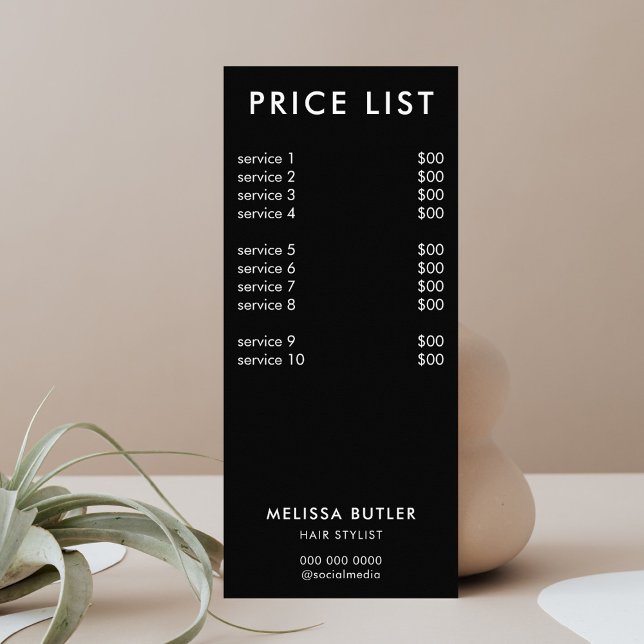 Minimalist Price List Rack Card (Creator Uploaded)