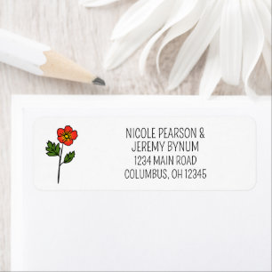 Minimalist Primrose Wedding Address Label