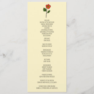 Minimalist Primrose Wedding Program Programme