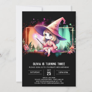 Minimalist Printable Wizard Birthday Invitation