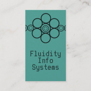 Minimalist Pro Circles Business Card, Turquoise Card