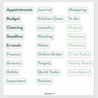 Minimalist Productivity and Daily Task Stickers