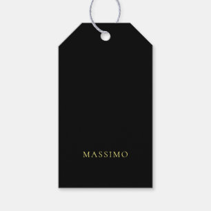 Minimalist ProfeNassional Gold & Black Colour Name Gift Tags