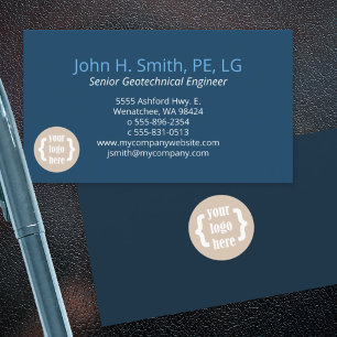 Minimalist, Professional 2-Tone Navy Blue Business Card