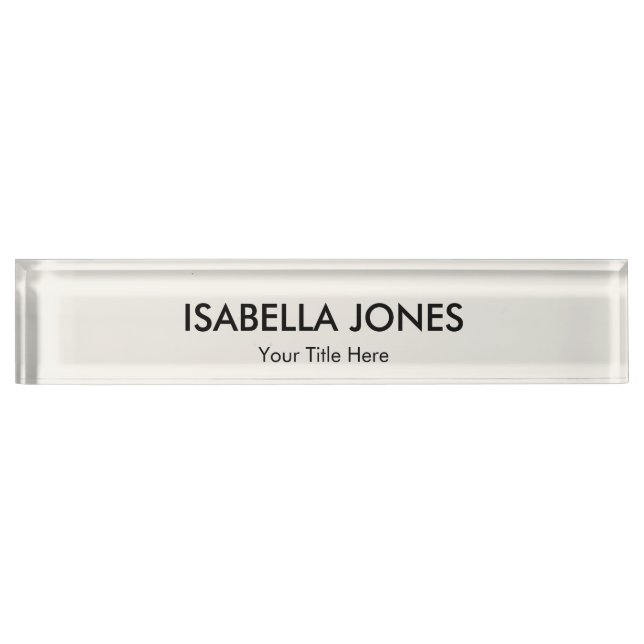 Minimalist Professional Acrylic | Desk Name Plate (Front)