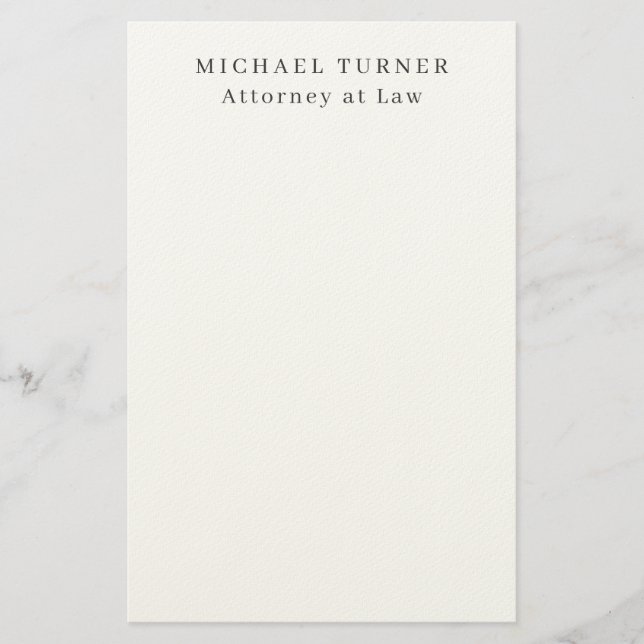 Minimalist Professional Attorney at Law Stationery (Front)