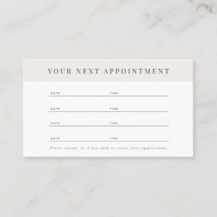 Minimalist Professional Beige Appointment Card