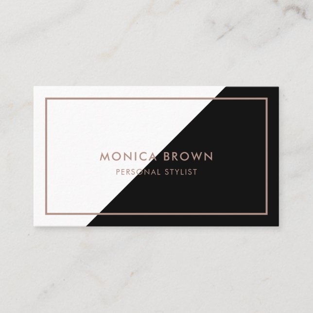 Minimalist Professional Black And White Business Card (Front)