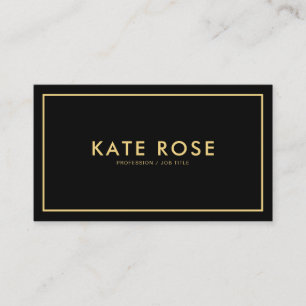 Minimalist Professional Black Gold Business Card