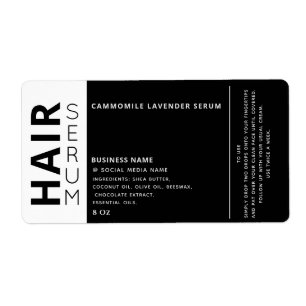 Minimalist professional black white hair serum