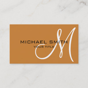 Minimalist Professional Bronze Monogram Business Card